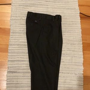 Black Cotton pleated chinos